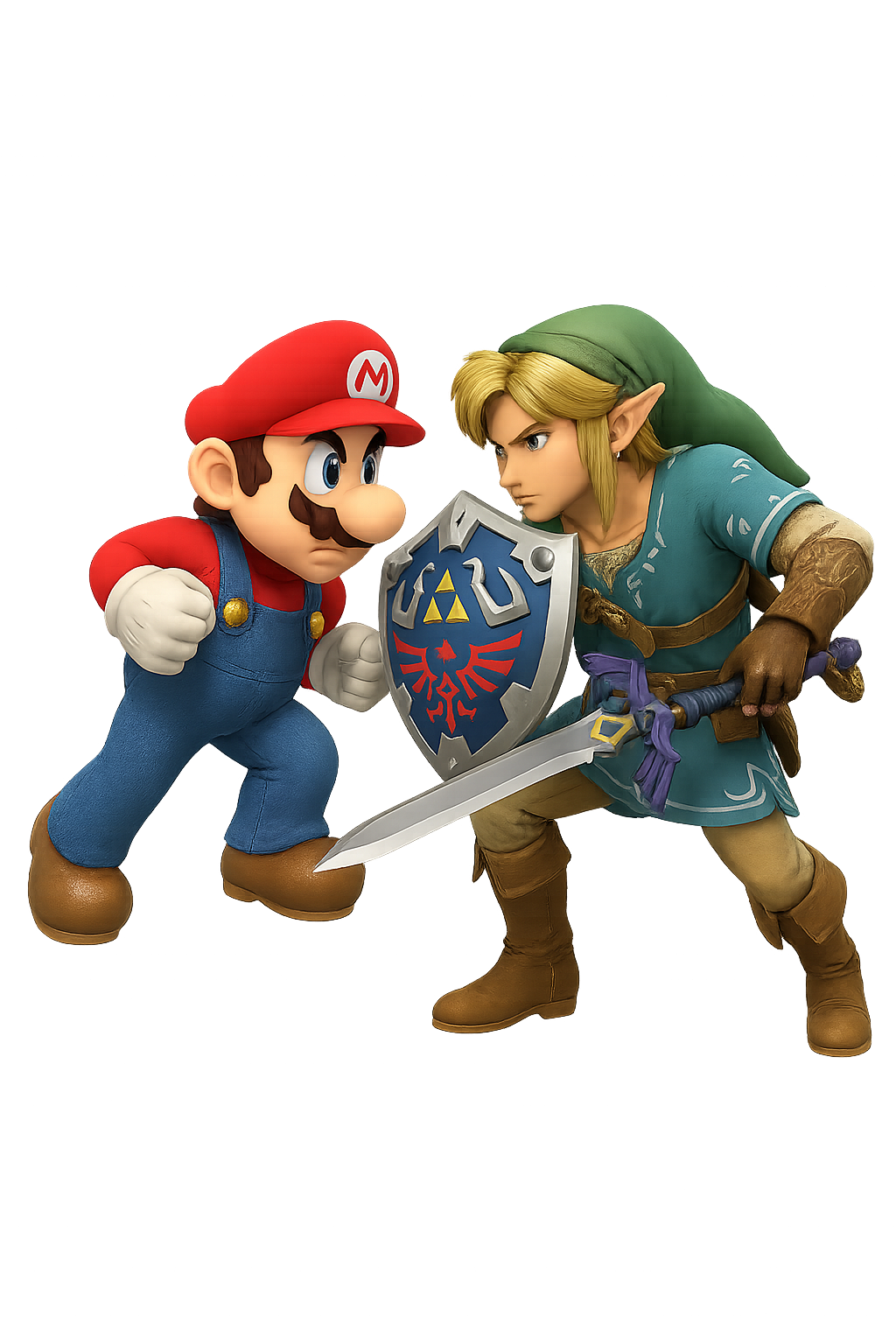 Illustration Mario contre Link